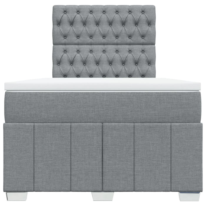 Pat continental cu saltea, gri deschis, 120x200 cm, textil - WALTI WALTI