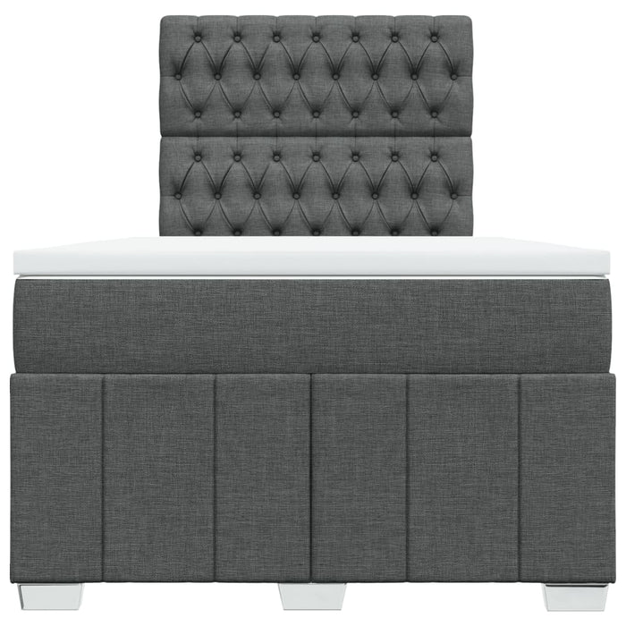 Pat box spring cu saltea, gri închis, 120x200 cm, textil - WALTI WALTI