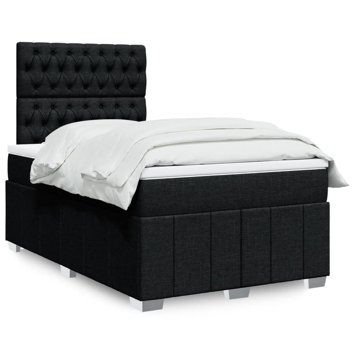 Pat box spring cu saltea, negru, 120x200 cm, textil - WALTI WALTI