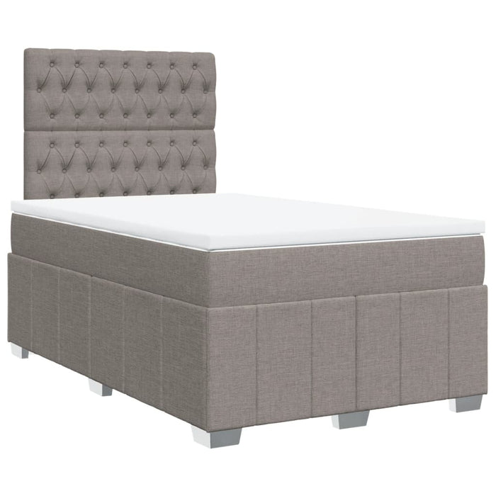 Pat box spring cu saltea, gri taupe, 120x200 cm, textil - WALTI WALTI
