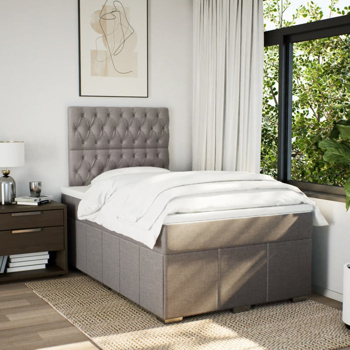 Pat box spring cu saltea, gri taupe, 120x200 cm, textil - WALTI WALTI