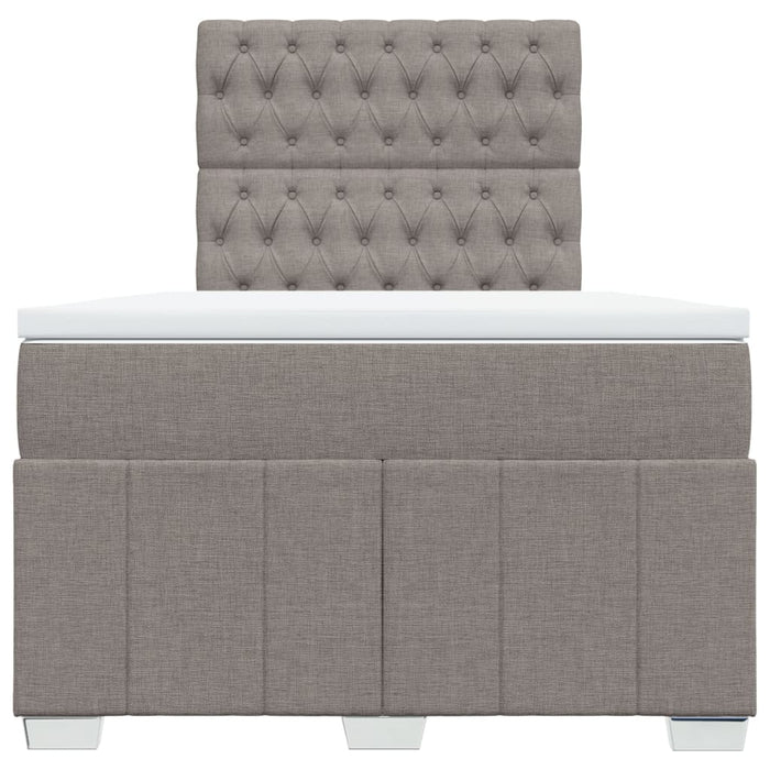 Pat box spring cu saltea, gri taupe, 120x200 cm, textil - WALTI WALTI