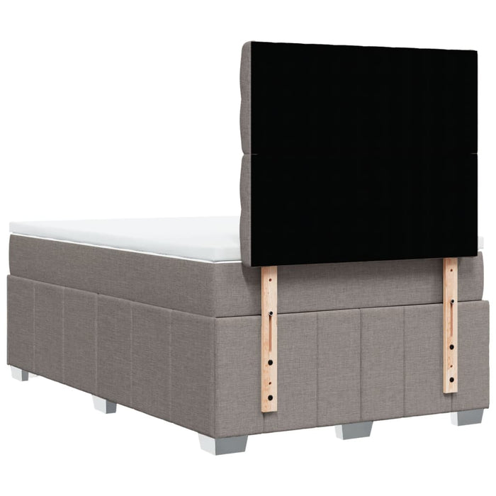 Pat box spring cu saltea, gri taupe, 120x200 cm, textil - WALTI WALTI