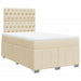 Pat box spring cu saltea, crem, 120x200 cm, textil - WALTI WALTI