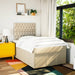 Pat box spring cu saltea, crem, 120x200 cm, textil - WALTI WALTI