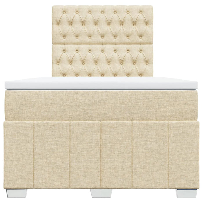 Pat box spring cu saltea, crem, 120x200 cm, textil - WALTI WALTI