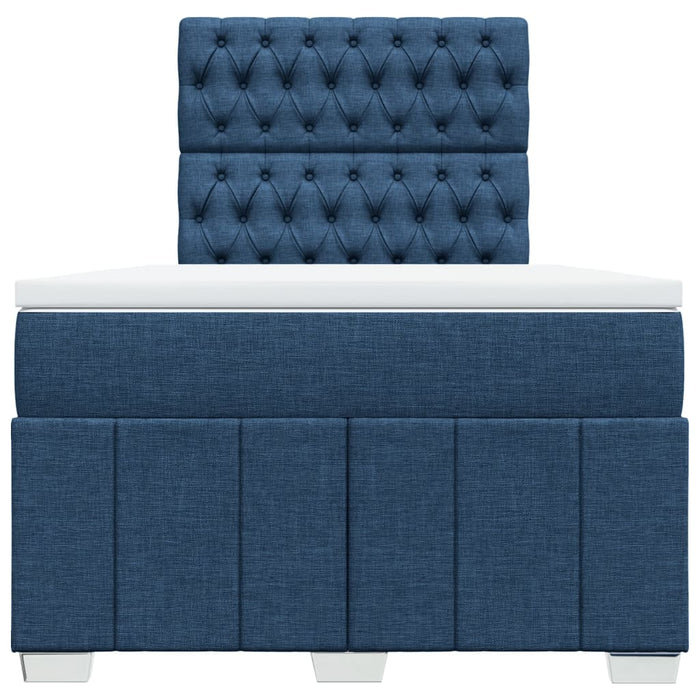Pat box spring cu saltea, albastru, 120x200 cm, textil - WALTI WALTI
