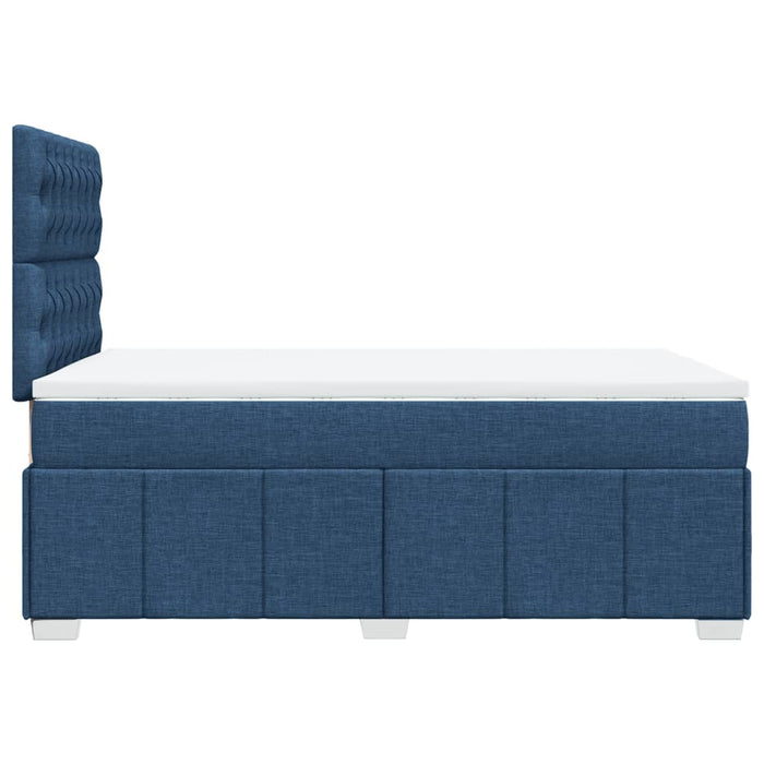 Pat box spring cu saltea, albastru, 120x200 cm, textil - WALTI WALTI