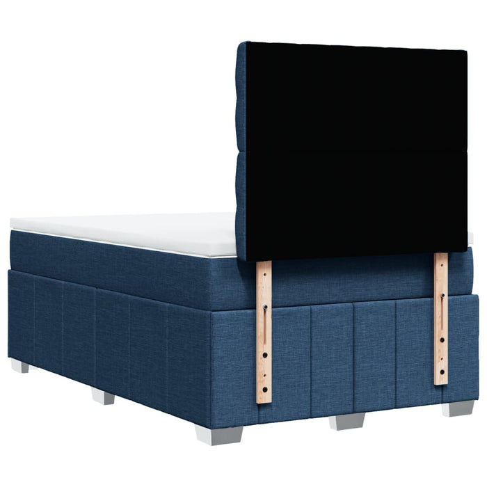 Pat box spring cu saltea, albastru, 120x200 cm, textil - WALTI WALTI