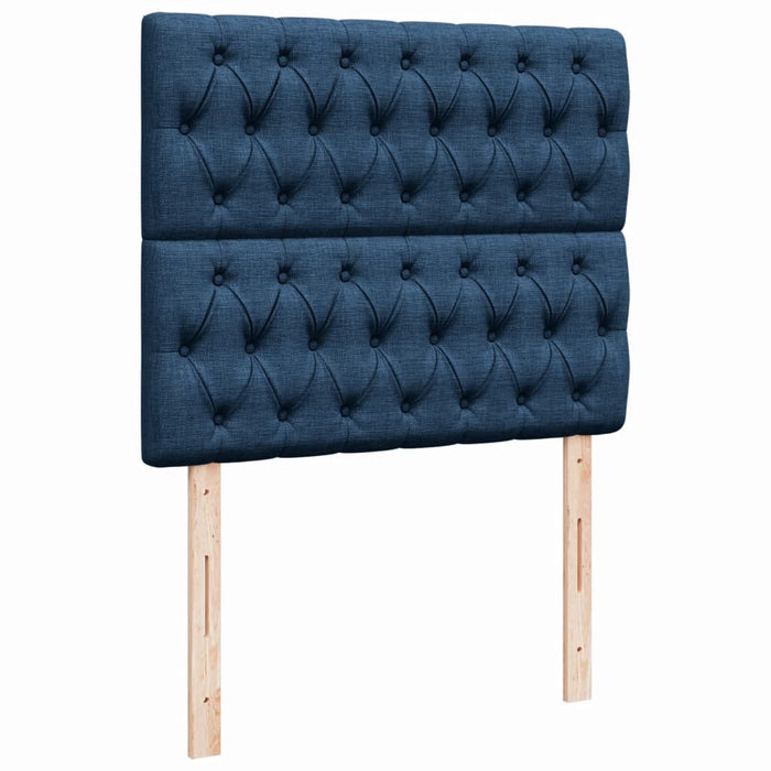 Pat box spring cu saltea, albastru, 120x200 cm, textil - WALTI WALTI
