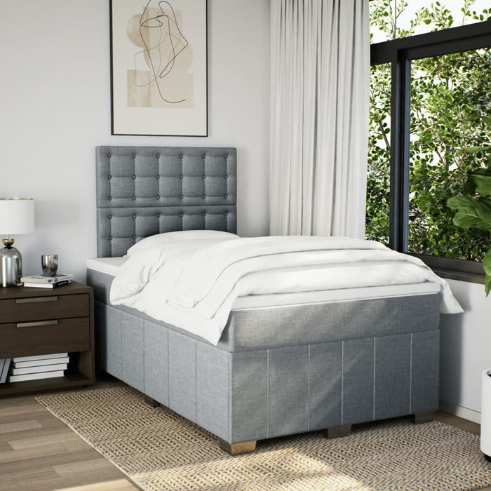 Pat continental cu saltea, gri deschis, 120x200 cm, textil - WALTI WALTI