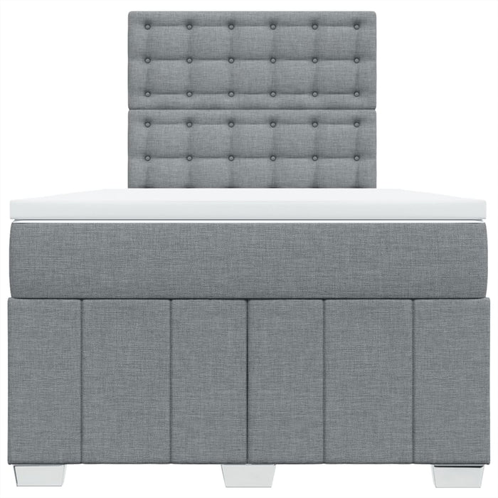 Pat continental cu saltea, gri deschis, 120x200 cm, textil - WALTI WALTI