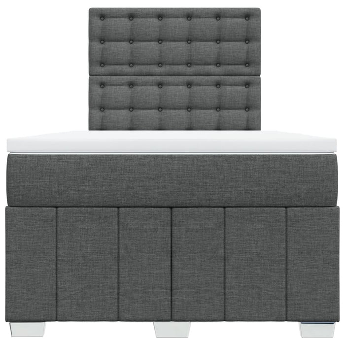 Pat box spring cu saltea, gri închis, 120x200 cm, textil - WALTI WALTI