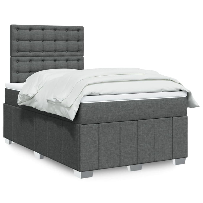 Pat box spring cu saltea, gri închis, 120x200 cm, textil - WALTI WALTI