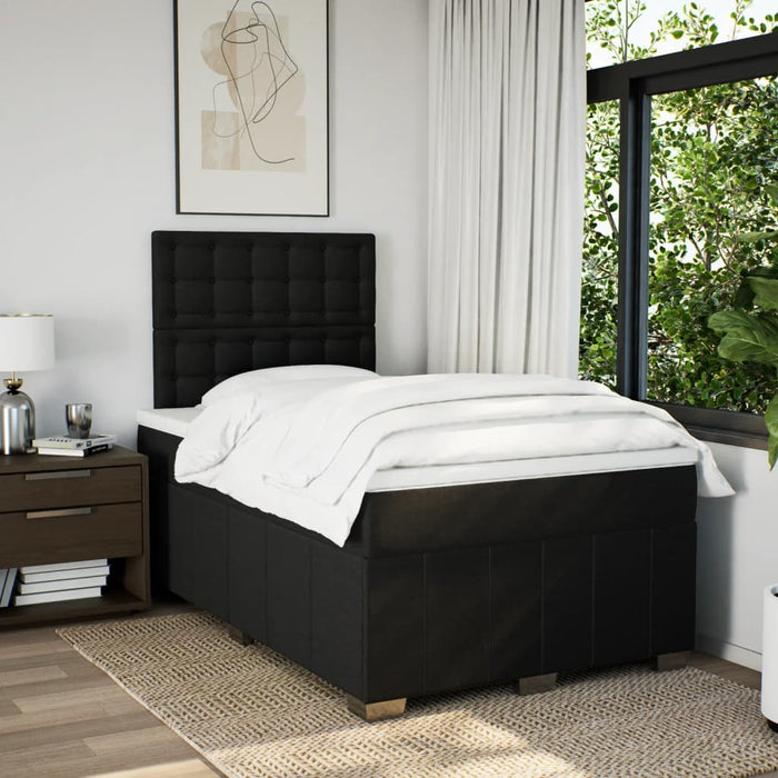 Pat box spring cu saltea, negru, 120x200 cm, textil - WALTI WALTI