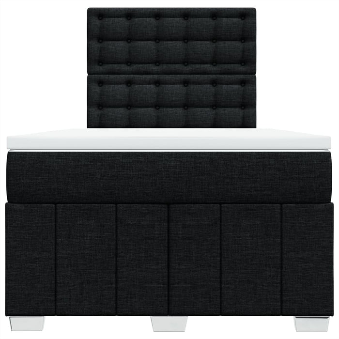 Pat box spring cu saltea, negru, 120x200 cm, textil - WALTI WALTI