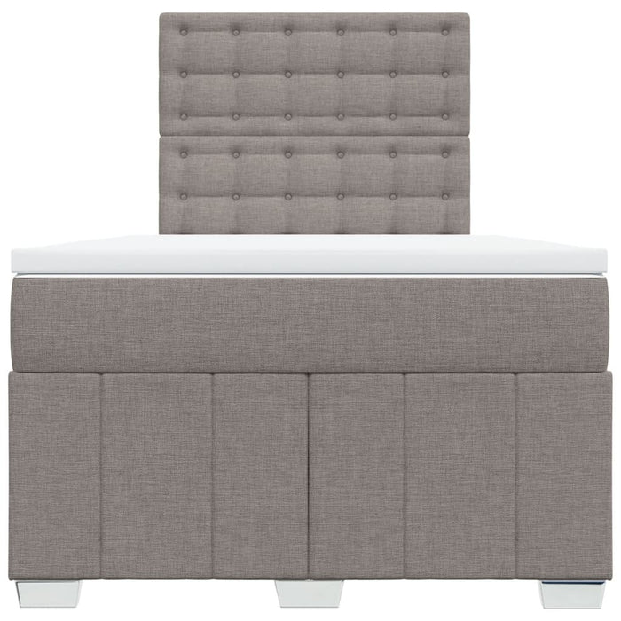 Pat box spring cu saltea, gri taupe, 120x200 cm, textil - WALTI WALTI