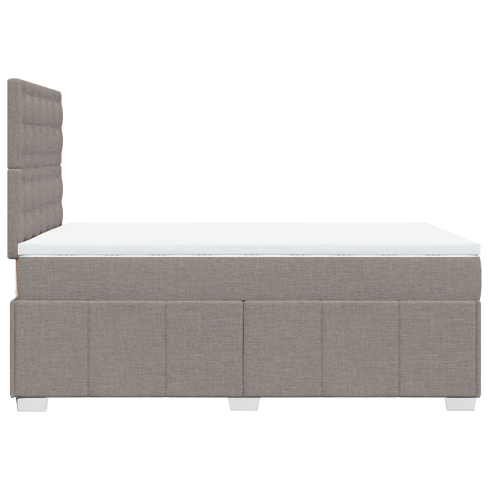 Pat box spring cu saltea, gri taupe, 120x200 cm, textil - WALTI WALTI