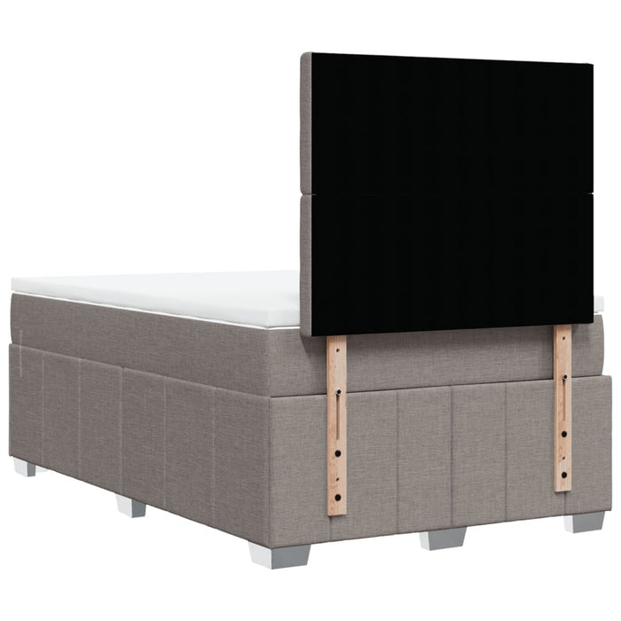 Pat box spring cu saltea, gri taupe, 120x200 cm, textil - WALTI WALTI