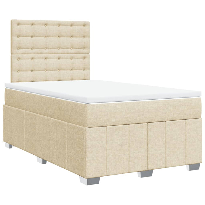 Pat box spring cu saltea, crem, 120x200 cm, textil - WALTI WALTI