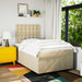 Pat box spring cu saltea, crem, 120x200 cm, textil - WALTI WALTI