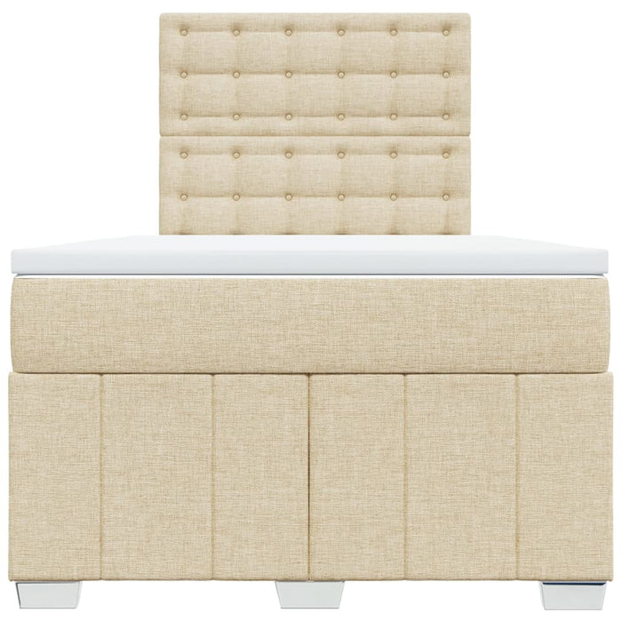Pat box spring cu saltea, crem, 120x200 cm, textil - WALTI WALTI