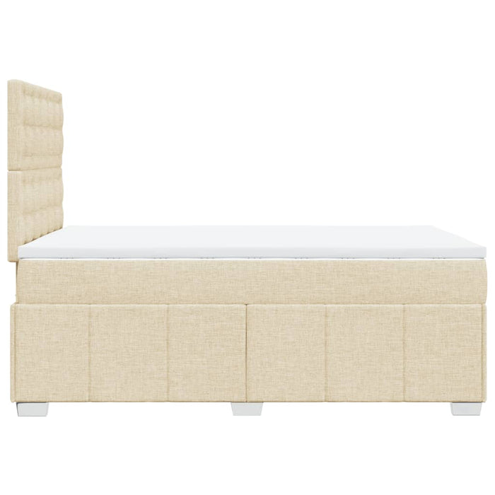 Pat box spring cu saltea, crem, 120x200 cm, textil - WALTI WALTI
