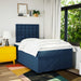 Pat box spring cu saltea, albastru, 120x200 cm, textil - WALTI WALTI