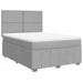 Pat box spring cu saltea, gri deschis, 140x190 cm, textil - WALTI WALTI
