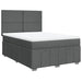 Pat box spring cu saltea, gri închis, 140x190 cm, textil - WALTI WALTI