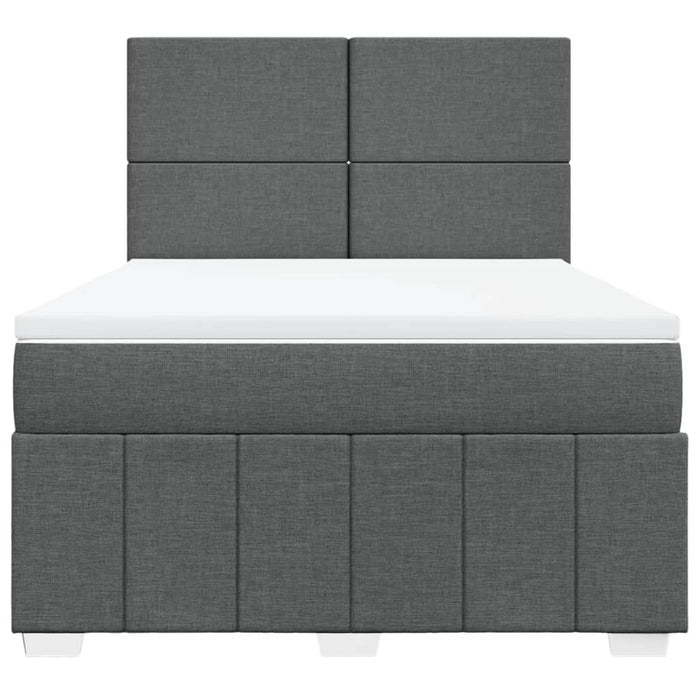 Pat box spring cu saltea, gri închis, 140x190 cm, textil - WALTI WALTI