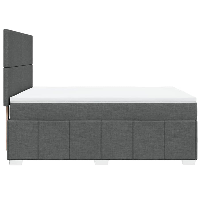 Pat box spring cu saltea, gri închis, 140x190 cm, textil - WALTI WALTI