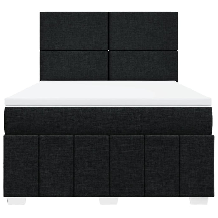 Pat box spring cu saltea, negru, 140x190 cm, textil - WALTI WALTI