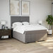 Pat box spring cu saltea, gri taupe, 140x200 cm, textil - WALTI WALTI