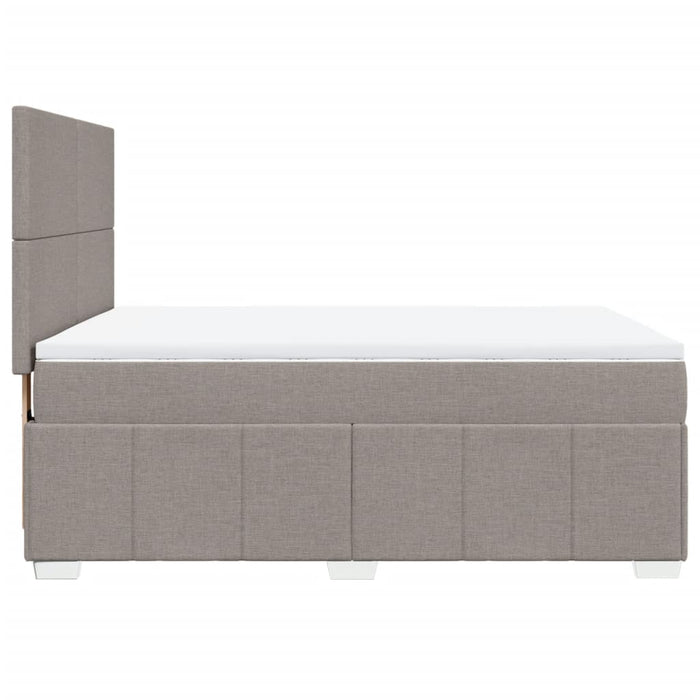 Pat box spring cu saltea, gri taupe, 140x200 cm, textil - WALTI WALTI