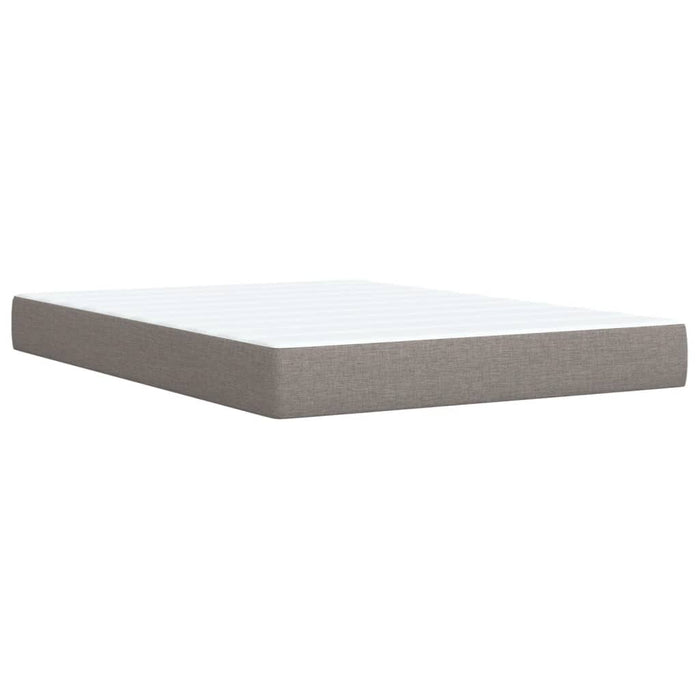 Pat box spring cu saltea, gri taupe, 140x200 cm, textil - WALTI WALTI