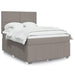 Pat box spring cu saltea, gri taupe, 140x200 cm, textil - WALTI WALTI