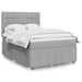 Pat box spring cu saltea, gri deschis, 140x190 cm, textil - WALTI WALTI