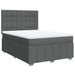 Pat box spring cu saltea, gri închis, 140x190 cm, textil - WALTI WALTI
