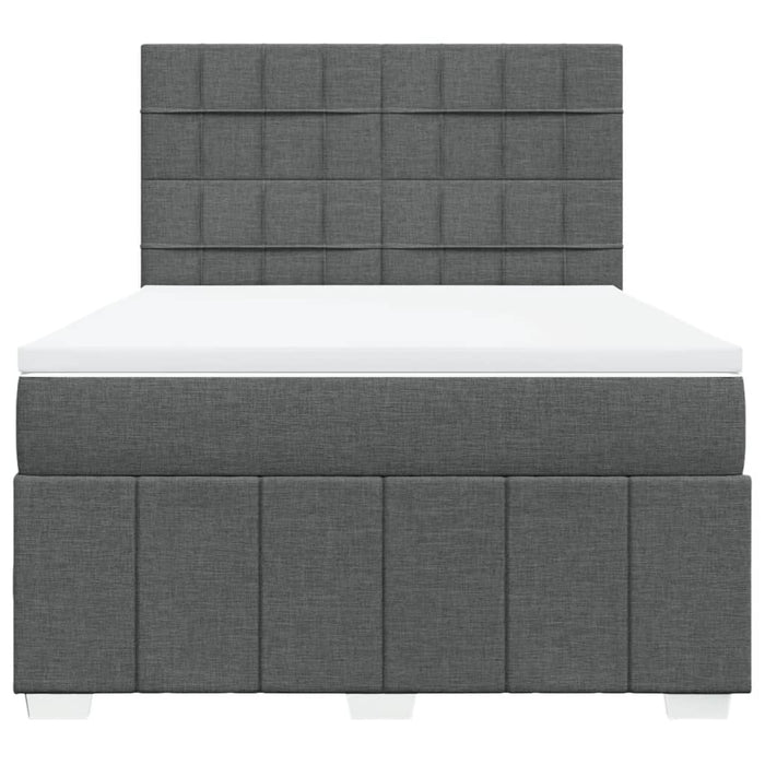 Pat box spring cu saltea, gri închis, 140x190 cm, textil - WALTI WALTI