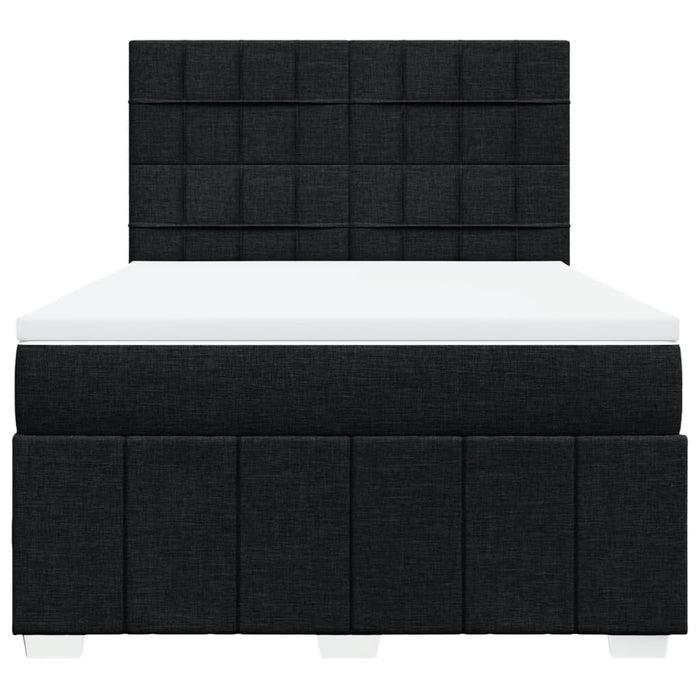 Pat box spring cu saltea, negru, 140x190 cm, textil - WALTI WALTI