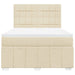 Pat box spring cu saltea, crem, 140x200 cm, textil - WALTI WALTI