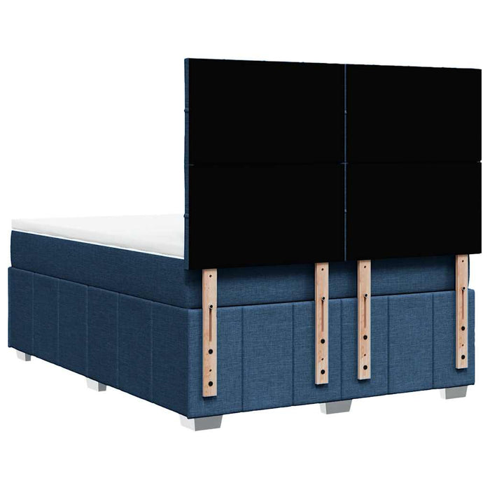 Pat box spring cu saltea, albastru, 140x200 cm, textil - WALTI WALTI