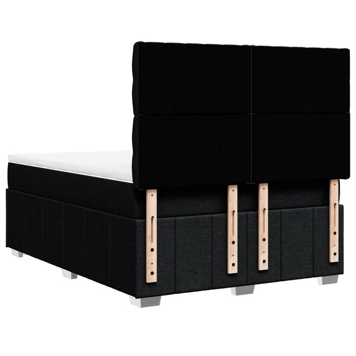 Pat box spring cu saltea, negru, 140x190 cm, textil WALTI