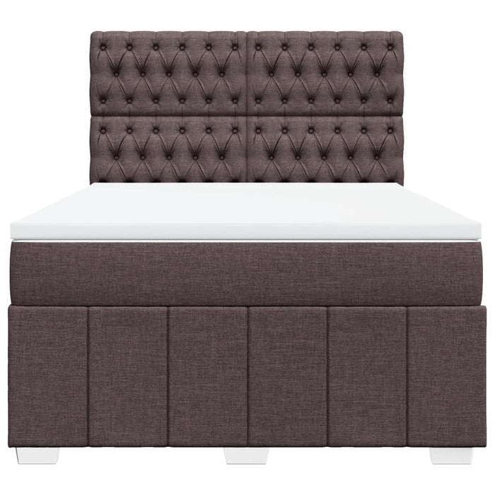 Pat box spring cu saltea, maro închis, 140x200 cm, textil - WALTI WALTI