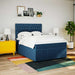 Pat box spring cu saltea, albastru, 140x200 cm, textil - WALTI WALTI