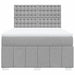 Pat box spring cu saltea, gri deschis, 140x190 cm, textil - WALTI WALTI