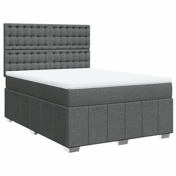 Pat box spring cu saltea, gri închis, 140x190 cm, textil - WALTI WALTI