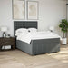Pat box spring cu saltea, gri închis, 140x190 cm, textil - WALTI WALTI