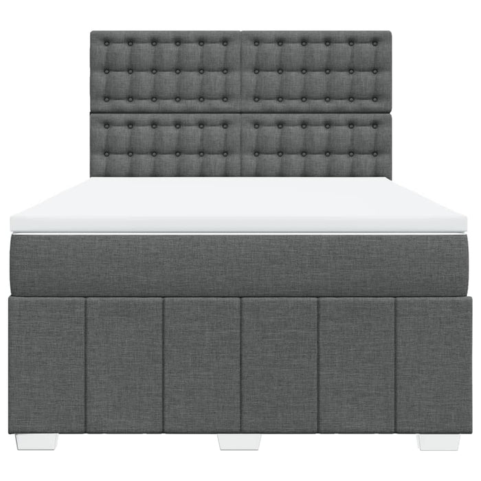 Pat box spring cu saltea, gri închis, 140x190 cm, textil - WALTI WALTI